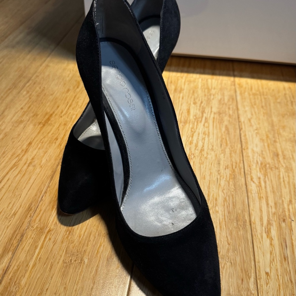 Sergio Rossi Black High Heels with Suede Finish